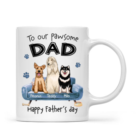 To Pawsome Dog Dad Happy Father's Day Personalized Mug