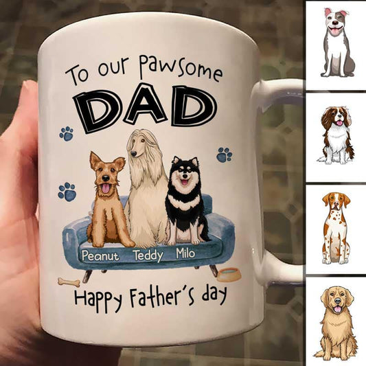 To Pawsome Dog Dad Happy Father's Day Personalized Mug