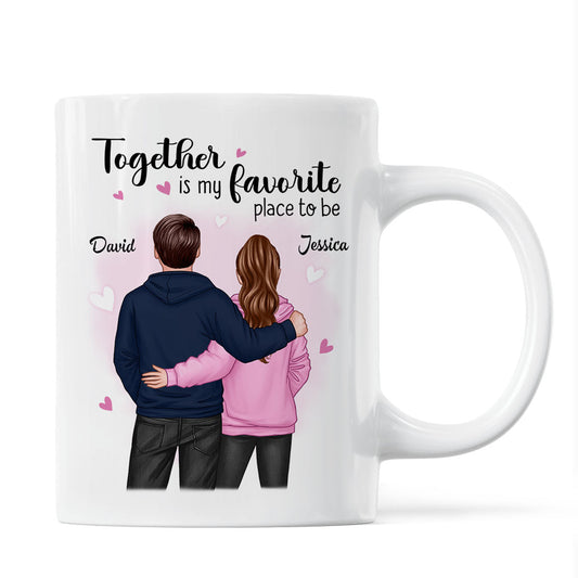 Together Is My Favorite Place To Be Couple Valentine‘s Day Gift For Him For Her Personalized Mug