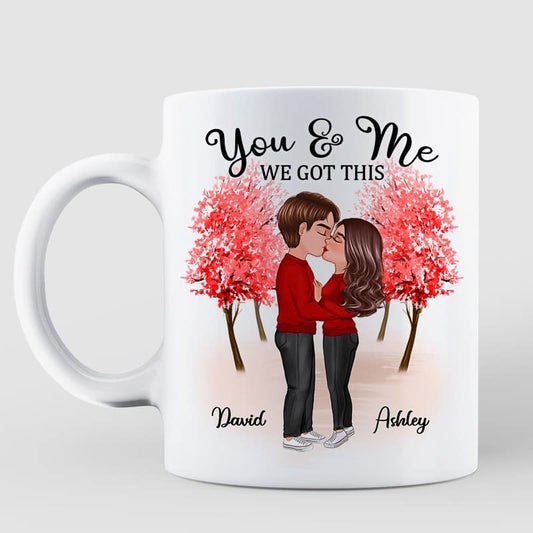 Together Since Couple Kissing Under Tree Valentine‘s Day Anniversary Gift Personalized Mug