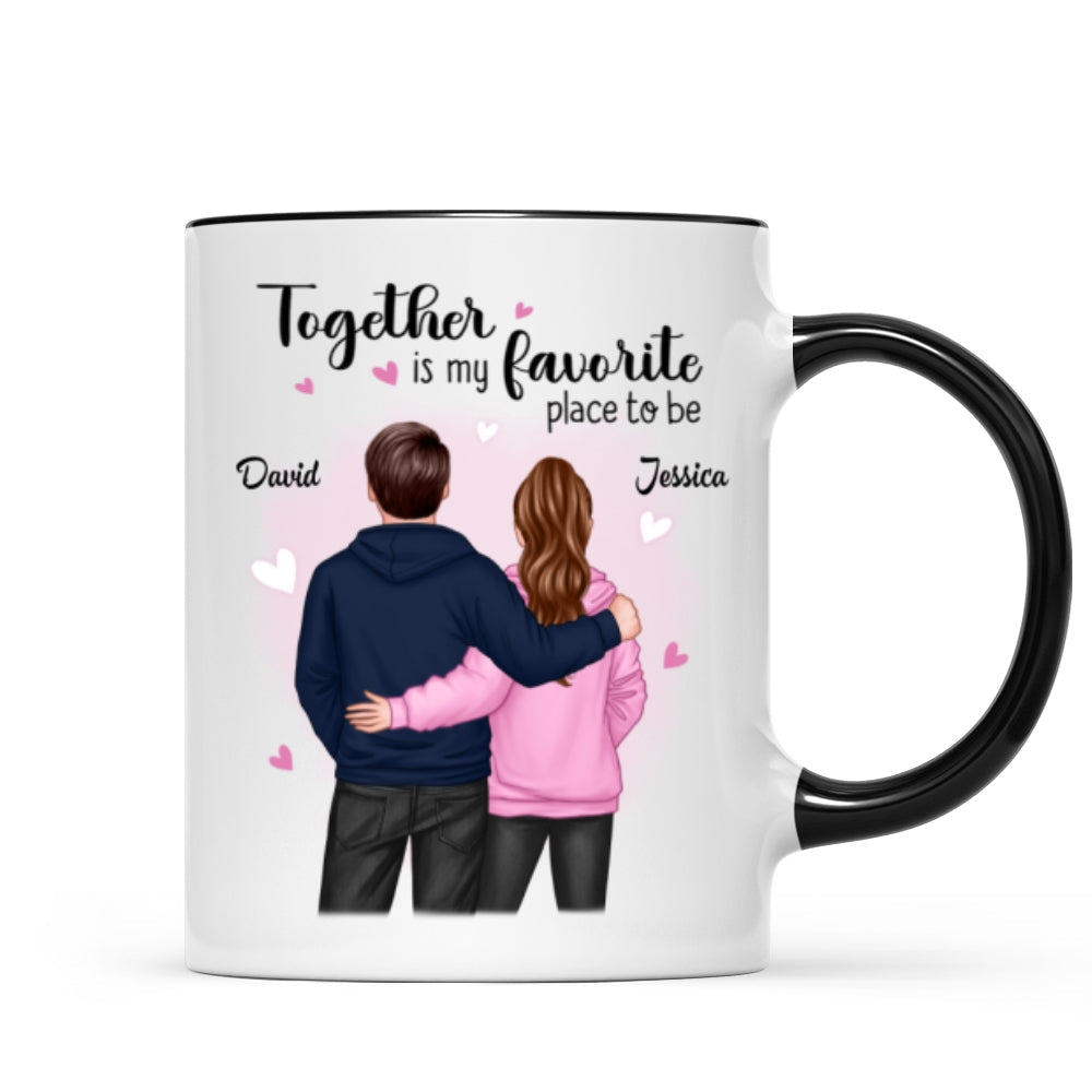 Together Is My Favorite Place To Be Couple Valentine‘s Day Gift For Him For Her Personalized Mug