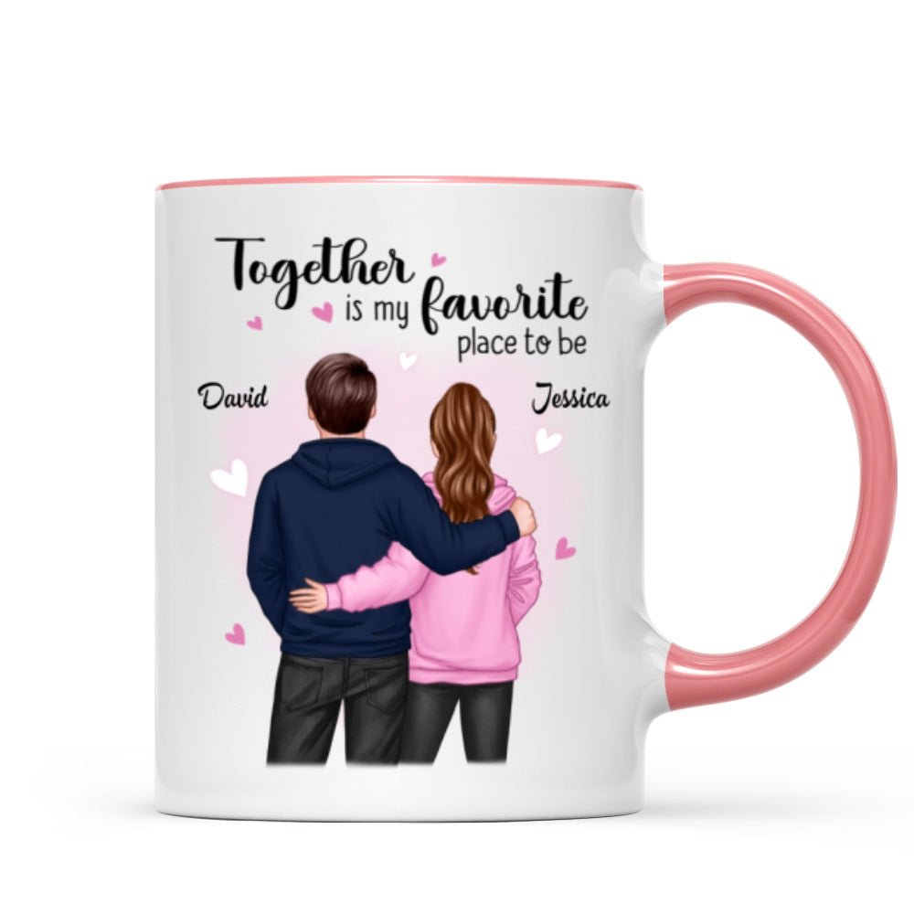 Together Is My Favorite Place To Be Couple Valentine‘s Day Gift For Him For Her Personalized Mug