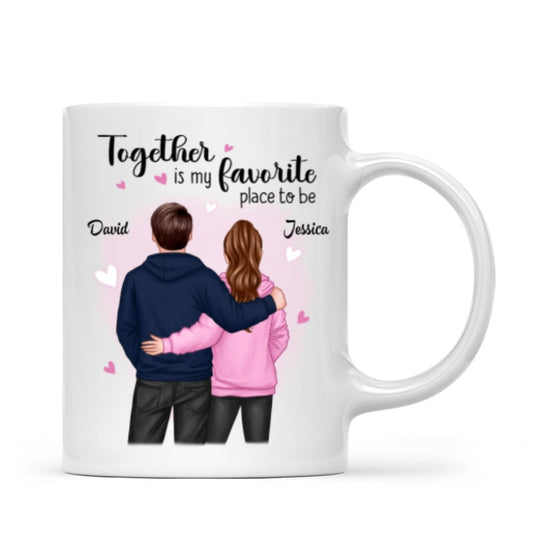Together Is My Favorite Place To Be Couple Valentine‘s Day Gift For Him For Her Personalized Mug