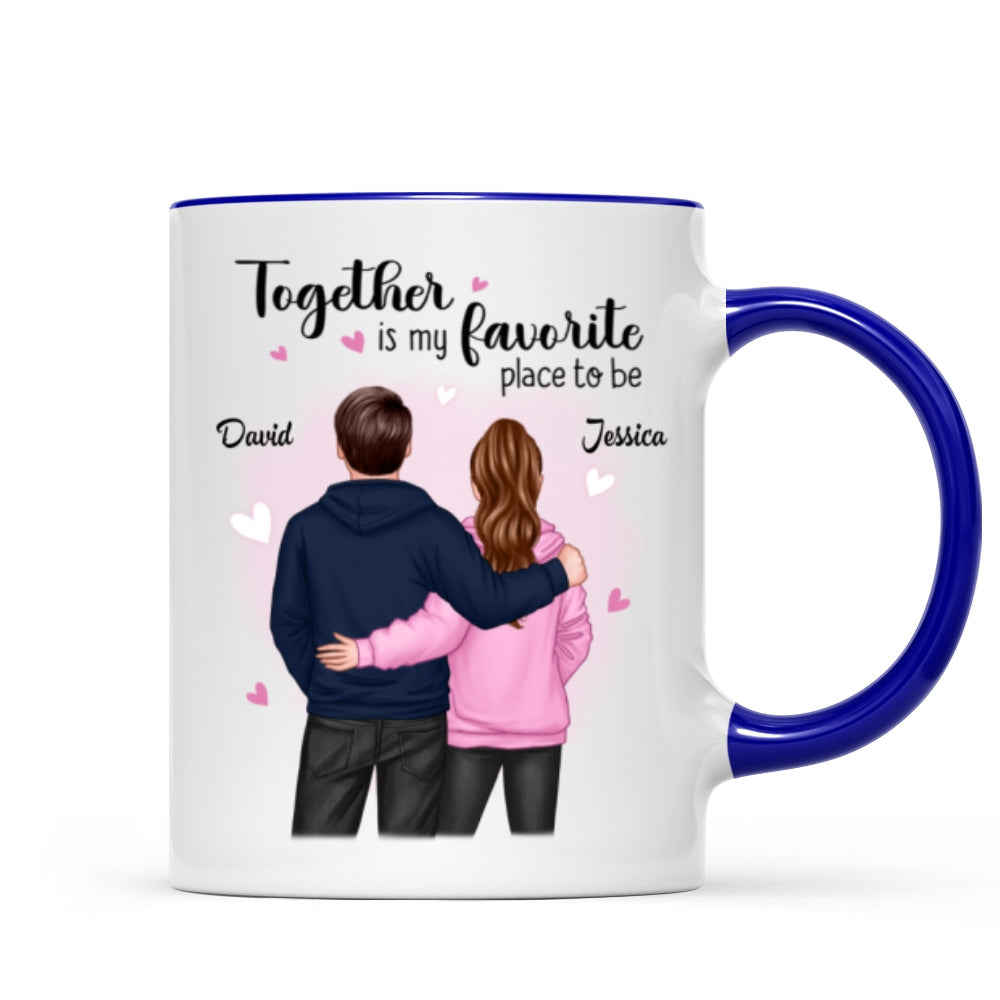 Together Is My Favorite Place To Be Couple Valentine‘s Day Gift For Him For Her Personalized Mug