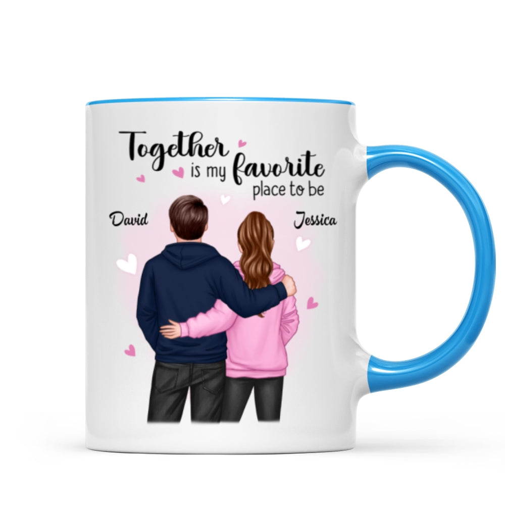 Together Is My Favorite Place To Be Couple Valentine‘s Day Gift For Him For Her Personalized Mug